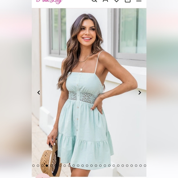 Sweet Intervention Sage Button Front Lace Detail Dress - Picture 2 of 10